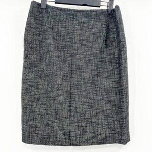 Elie Tahari Grey Textured Tweed Pencil Skirt Size 6 Business Professional Work